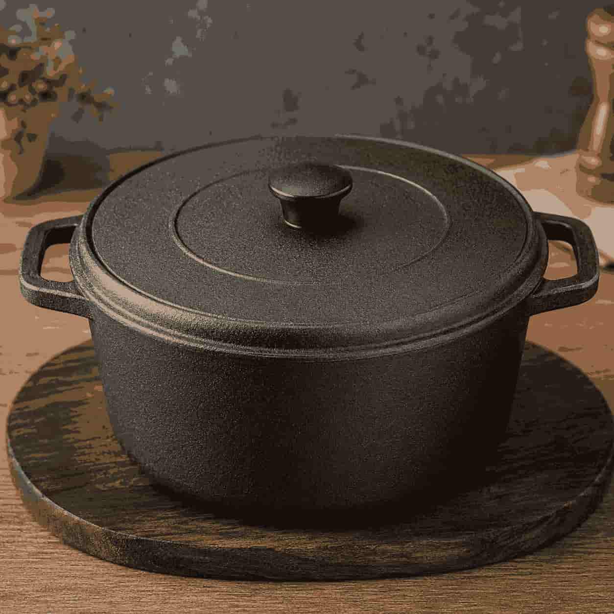 تصویر 1 از قابلمه چدن گرانیت با پوشش مقاوم و پخت یکنواخت